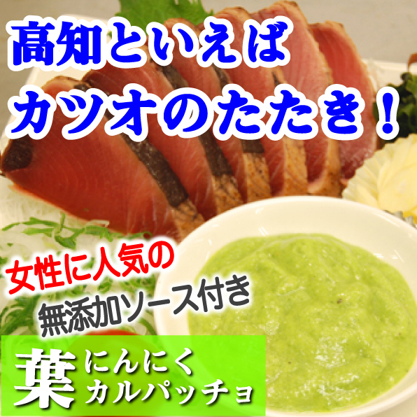 本場土佐のカツオたたきとカツオ専用葉ニンニクカルパッチョソースセット メイン写真