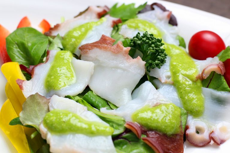 魚貝サラダ × カルパッチョソース